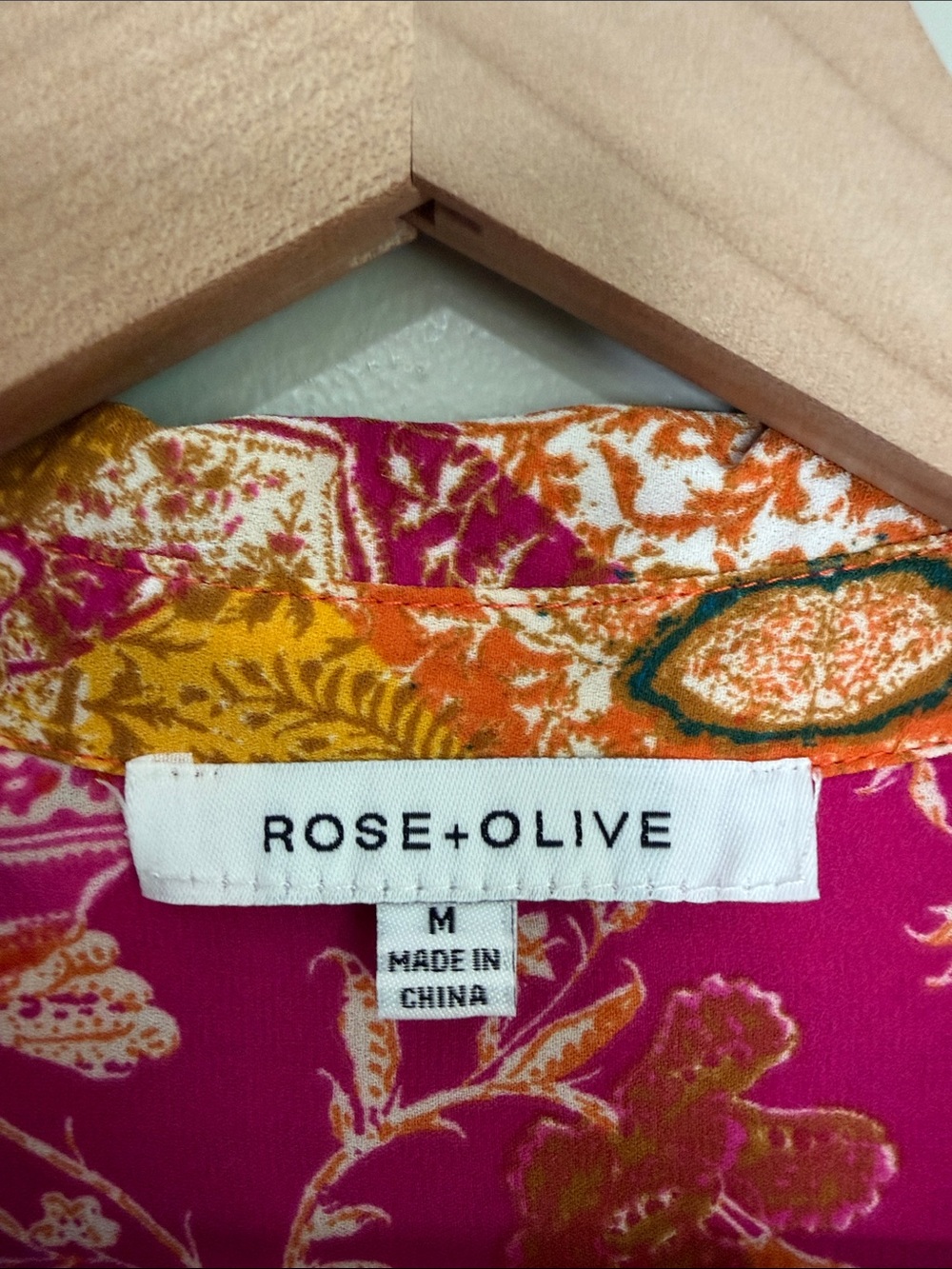 Rose + Olive Vibrant Patchwork Paisley Button-Up Blouse Medium - Picture 3 of 7